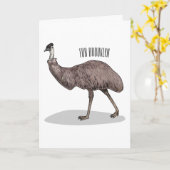 Carte Illustration d'Emu bird (Fleur jaune)