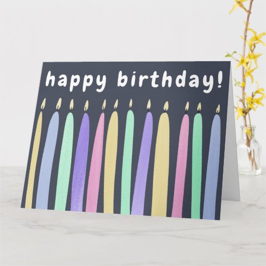 Carte Illustration des bougies géantes d'anniversaire |  (Fleur jaune)