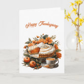 Carte Illustration des Citrouilles de tarte Thanksgiving (Fleur jaune)