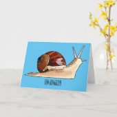 Carte Illustration d'escargot (Fleur jaune)