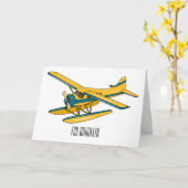 Carte Illustration d'hydravion (Fleur jaune)