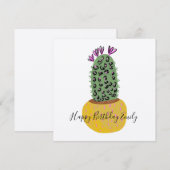 Carte Illustration d'impression animale de cactus  (Devant / Derrière)