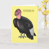 Carte Illustration d'oiseau condor de Californie (Fleur jaune)