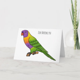 Carte Illustration d'oiseau de lorikeet arc-en-ciel