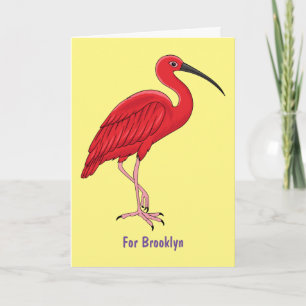 Carte Illustration d'oiseau Scarlet ibis