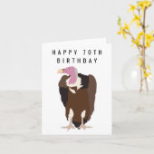 Carte Illustration d'oiseaux vautours Joyeux 70e anniver (Fleur jaune)