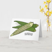 Carte Illustration d'Okra (Fleur jaune)