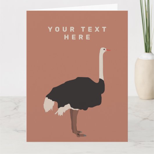 Carte Illustration d'Ostrich Bird (Devant)