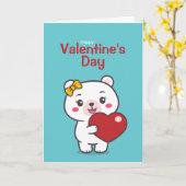 Carte Illustration d'ours en peluche (Fleur jaune)