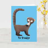 Carte Illustration drôle curieuse de dessin animé de coa (Fleur jaune)