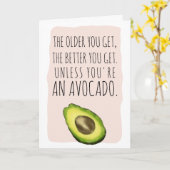 Carte Illustration drôle d'aquarelle d'avocat (Fleur jaune)