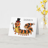 Carte Illustration drôle de dessin animé centipede (Fleur jaune)