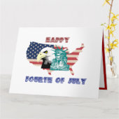 Carte Illustration du 4 juillet de l'aigle de la liberté (Fleur jaune)