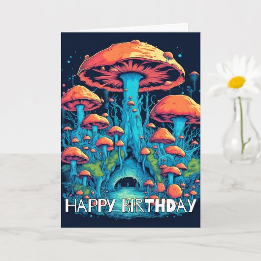 Carte Illustration du champignon forestier (Petite plante)