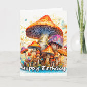 Carte Illustration du champignon forestier coloré (Devant)