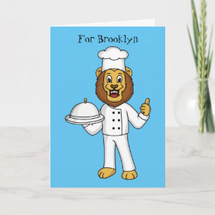 Carte Illustration du chef mignon lion