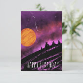 Carte Illustration du ciel de tempête Anniversaire viole (Debout devant)