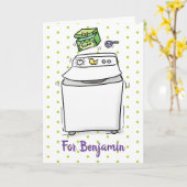 Carte Illustration du dessin animé sur la lessive de la (Fleur jaune)