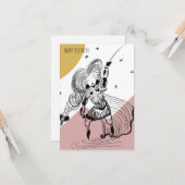 Carte Illustration du Doodle de la fille de clôture Anni (Devant/Arrière en situation)