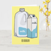 Carte Illustration du lait (Fleur jaune)