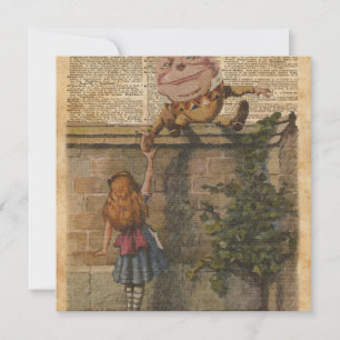 Carte Illustration du livre Vintage Humpty Dumpty & Alic