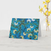 Carte Illustration du motif Floral bleu vintage (Fleur jaune)