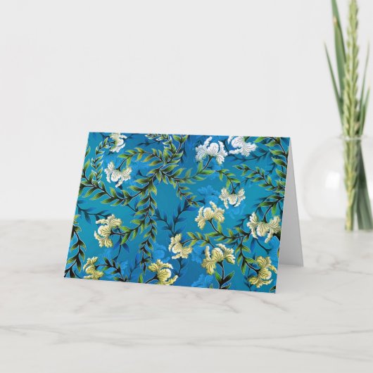 Carte Illustration du motif Floral bleu vintage (Devant)