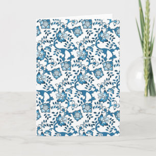Carte Illustration du motif Floral bleu vintage