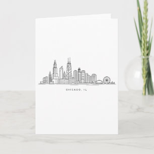 Carte Illustration du paysage urbain de Chicago IL