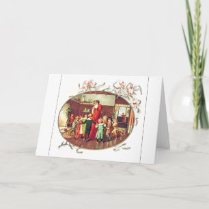 Carte Illustration du Père Noël avec des enfants