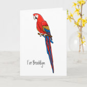 Carte Illustration du perroquet de macaw Scarlet (Fleur jaune)