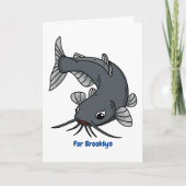 Carte Illustration du poisson-chat mignon (Devant)