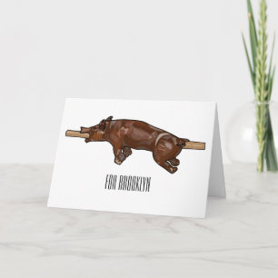 Carte Illustration du rôti de porc / rôti de porc