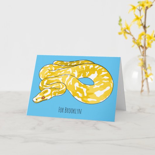 Carte Illustration du serpent python birman (Fleur jaune)