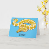 Carte Illustration du serpent python birman (Fleur jaune)