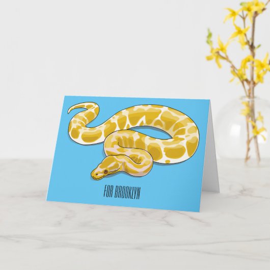 Carte Illustration du serpent python birman (Fleur jaune)