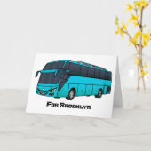 Carte Illustration d'un autobus à passagers moderne (Fleur jaune)