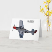 Carte Illustration d'un avion de chasse-bombardier (Fleur jaune)