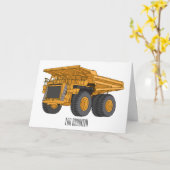 Carte Illustration d'un camion à grande échelle (Fleur jaune)