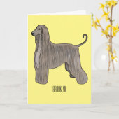 Carte Illustration d'un chien hound afghan (Fleur jaune)