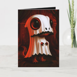 Carte Illustration d'un costume d'Halloween fantôme de T