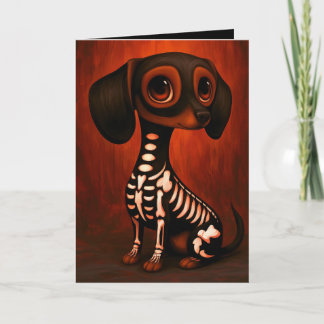 Carte Illustration d'un costume d'Halloween squelette de