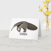 Carte Illustration d'un dessin animé d'Anteater (Fleur jaune)