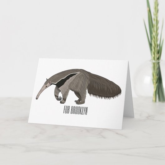 Carte Illustration d'un dessin animé d'Anteater (Devant)