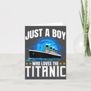 Carte Illustration d'un garçon qui aime le Titanic