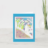 Carte Illustration d'un joli chat blanc (Devant)