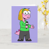 Carte Illustration D'Un Journaliste D'Allosaurus News. (Fleur jaune)