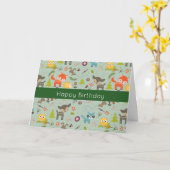 Carte Illustration d'un joyeux anniversaire pour les ani (Fleur jaune)