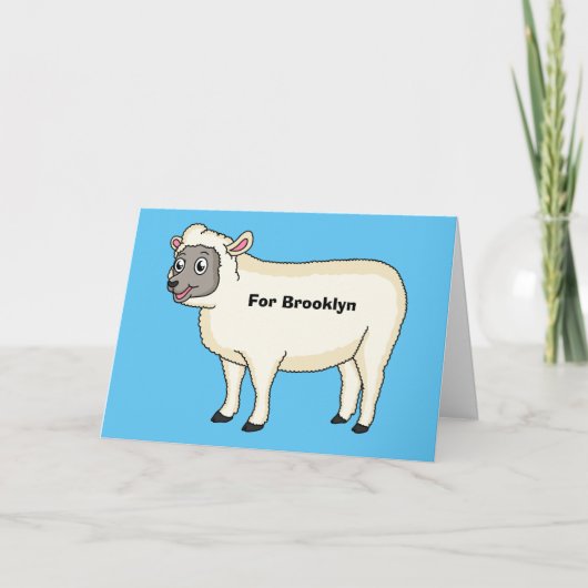 Carte Illustration d'un mouton joyeux (Devant)
