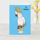 Carte Illustration d'un oiseau de cokatoscope à crête de (Fleur jaune)